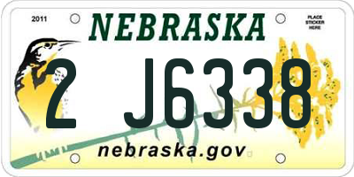 NE license plate 2J6338