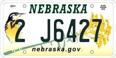 NE license plate 2J6427