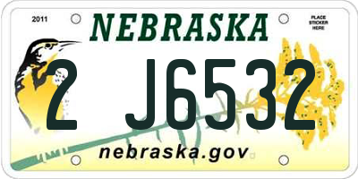 NE license plate 2J6532