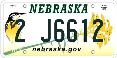 NE license plate 2J6612