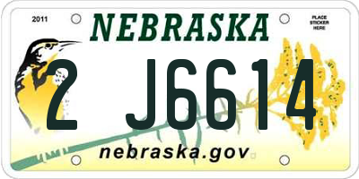 NE license plate 2J6614