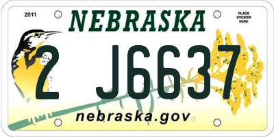 NE license plate 2J6637