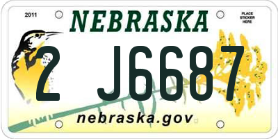 NE license plate 2J6687
