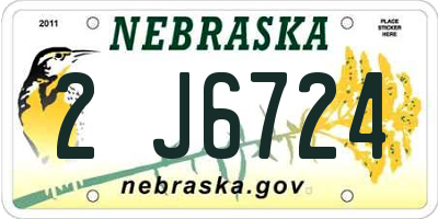 NE license plate 2J6724