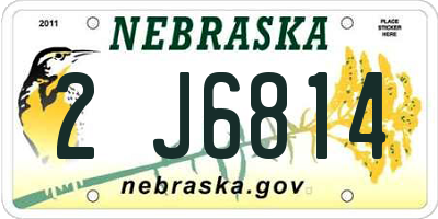 NE license plate 2J6814