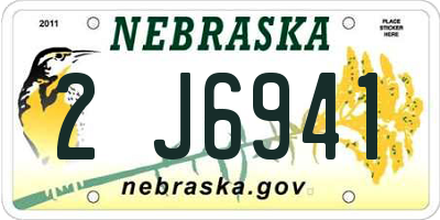 NE license plate 2J6941