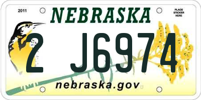 NE license plate 2J6974