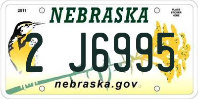 NE license plate 2J6995