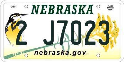 NE license plate 2J7023