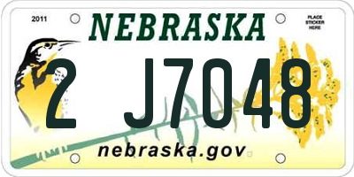 NE license plate 2J7048