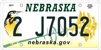 NE license plate 2J7052
