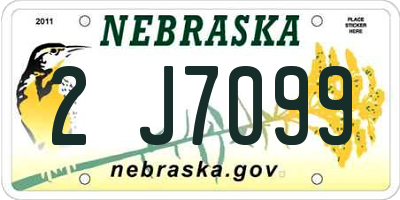 NE license plate 2J7099