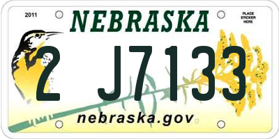 NE license plate 2J7133