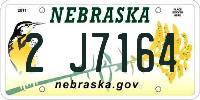 NE license plate 2J7164