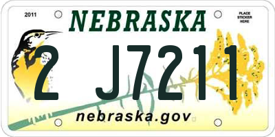 NE license plate 2J7211