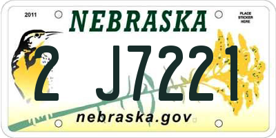 NE license plate 2J7221