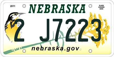 NE license plate 2J7223