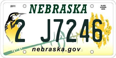 NE license plate 2J7246