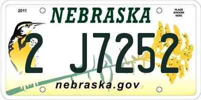 NE license plate 2J7252