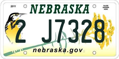 NE license plate 2J7328