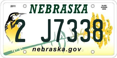 NE license plate 2J7338