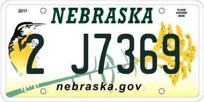 NE license plate 2J7369