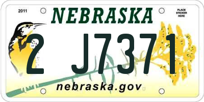 NE license plate 2J7371