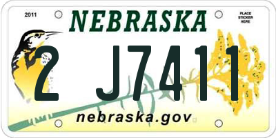 NE license plate 2J7411
