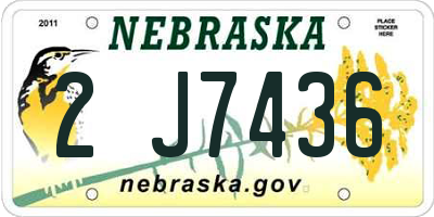 NE license plate 2J7436