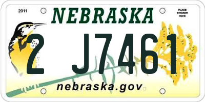 NE license plate 2J7461