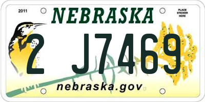 NE license plate 2J7469