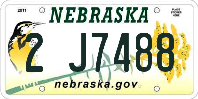 NE license plate 2J7488