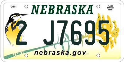 NE license plate 2J7695
