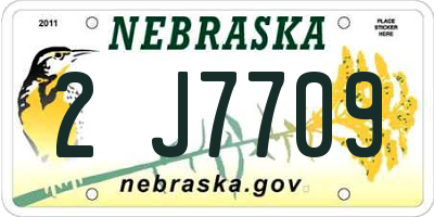 NE license plate 2J7709