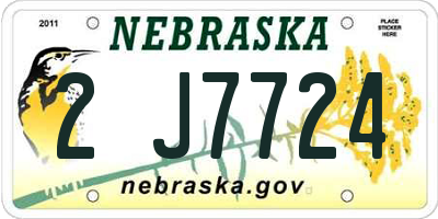 NE license plate 2J7724