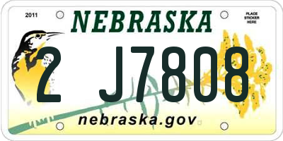 NE license plate 2J7808