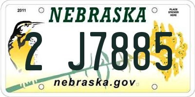 NE license plate 2J7885