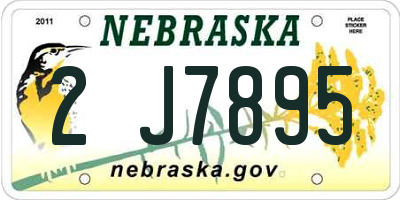 NE license plate 2J7895