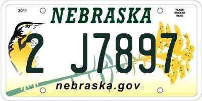NE license plate 2J7897