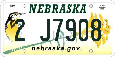 NE license plate 2J7908