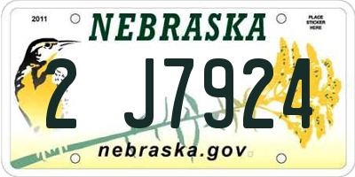 NE license plate 2J7924
