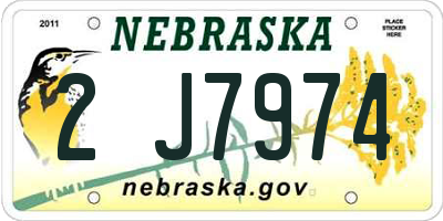 NE license plate 2J7974