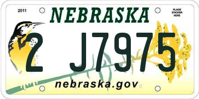 NE license plate 2J7975