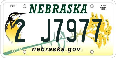 NE license plate 2J7977