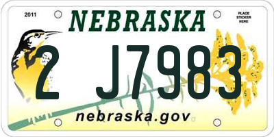 NE license plate 2J7983