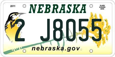 NE license plate 2J8055