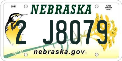 NE license plate 2J8079