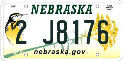 NE license plate 2J8176