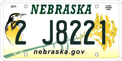 NE license plate 2J8221