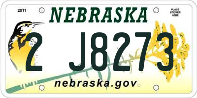 NE license plate 2J8273